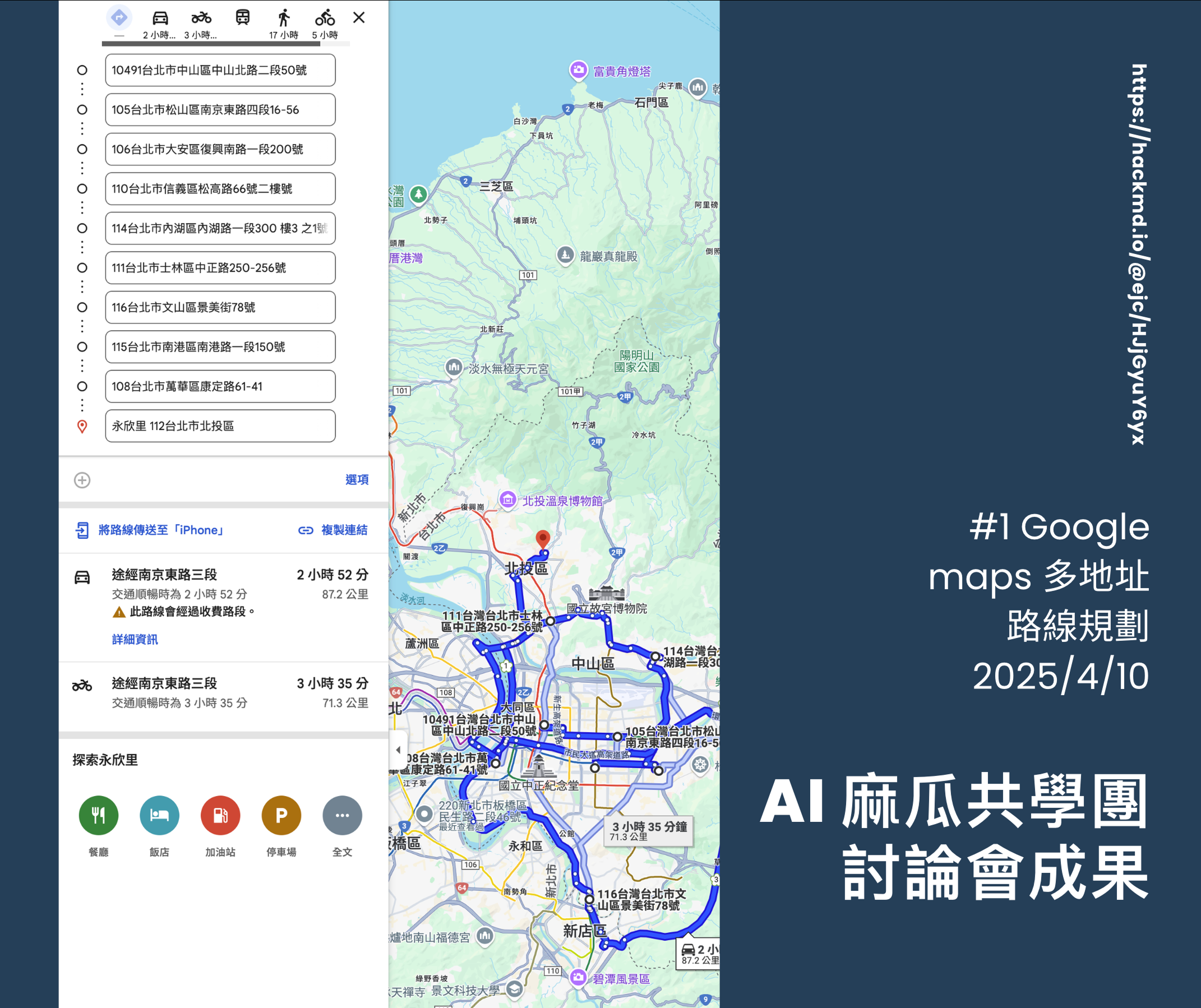 You are currently viewing AI 麻瓜共學團 #討論會1：Google maps 多地址路線規劃